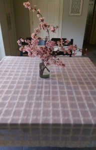 Curtain used as tablecloth