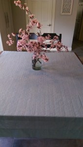 Curtain used as tablecloth