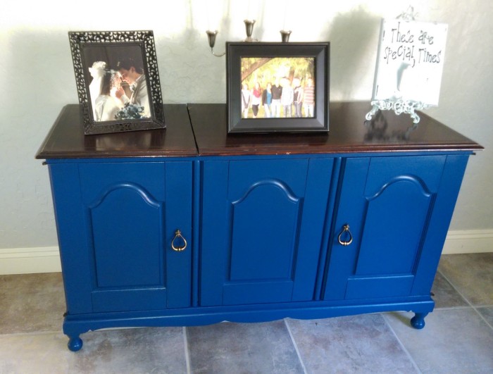 Peacock Blue painted cabinet
