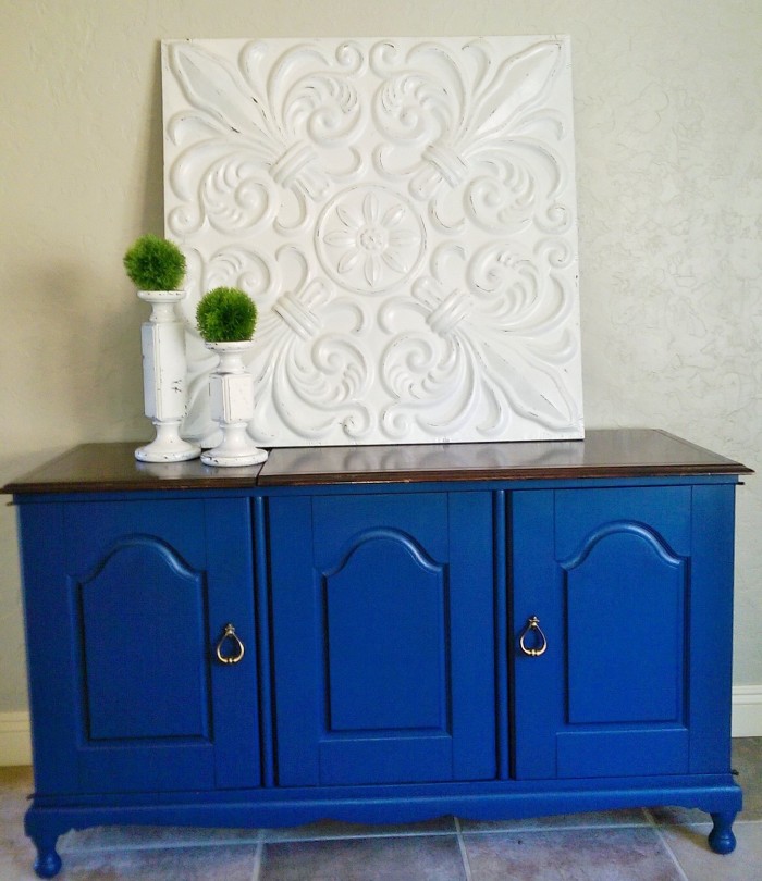 Peacock Blue Cabinet Re-Do